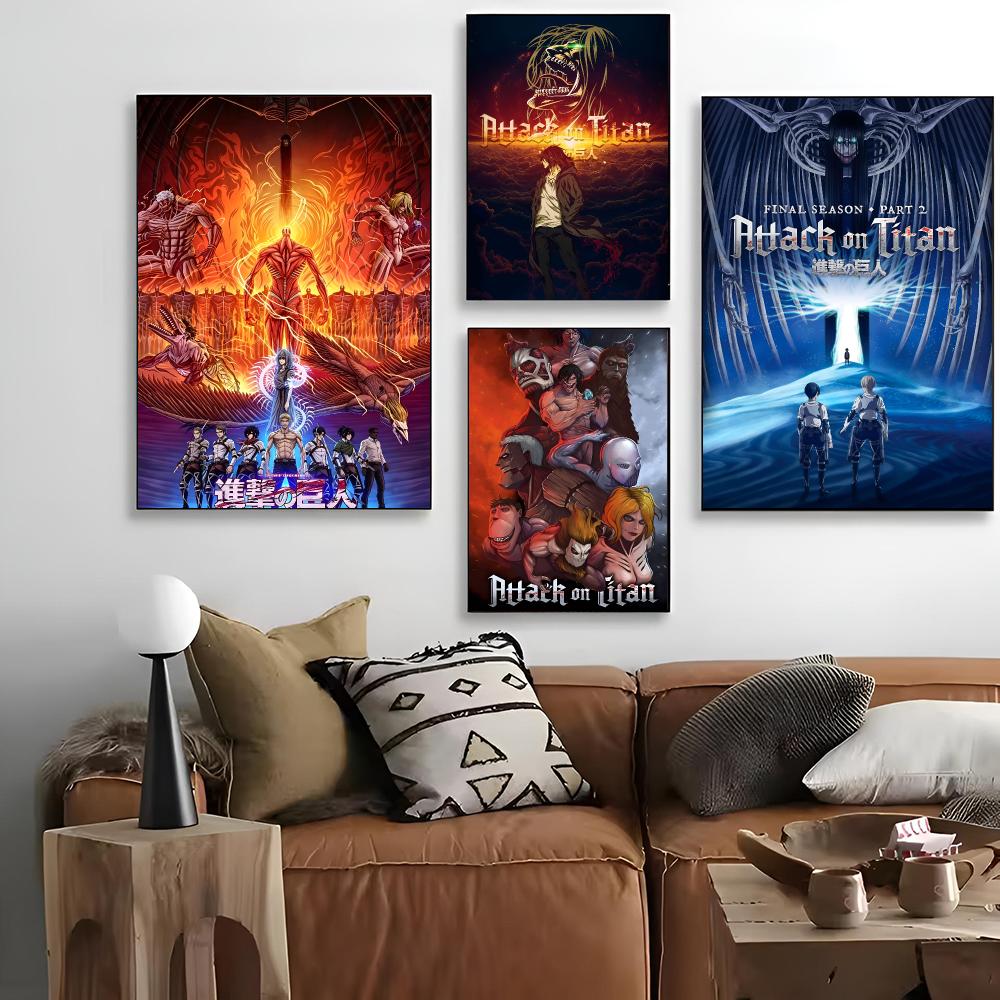Home Cinema Wallpaper - Anime Attack On T-Titan Schilderij Kalligrafie