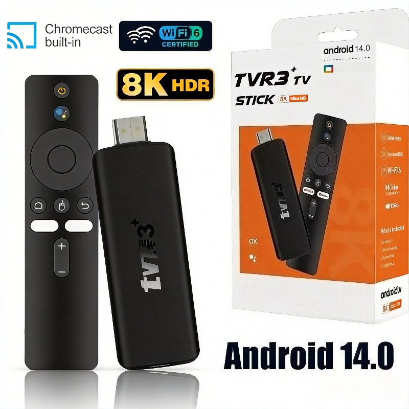 4K Media Player - TVR3+ Android 14 Smart TV Stick