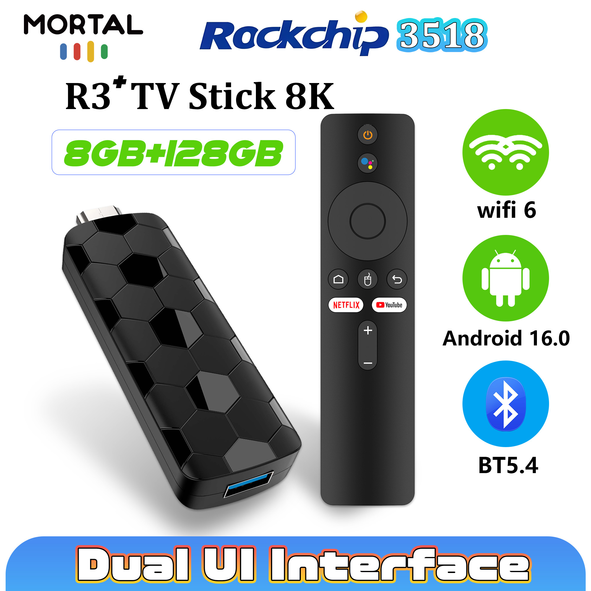 Home Cinema Youtube - Mortal R3+ TV Stick Android 16
