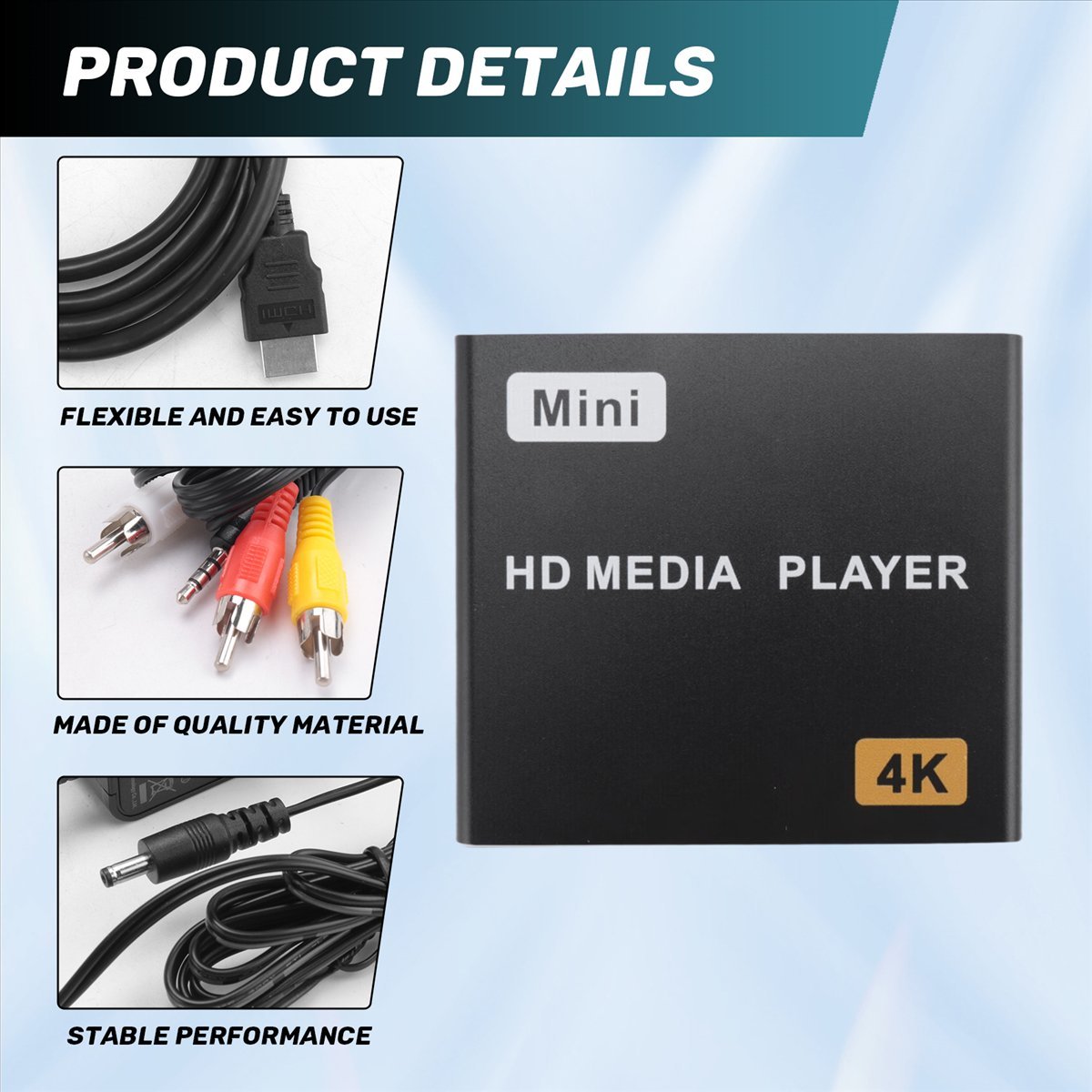 4K Media Player - A40I Mini 4K HDD mediaspeler 1080P