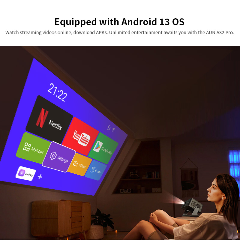AUN A32 Pro Android 13 Project - Home Cinema Night recensie en prijs