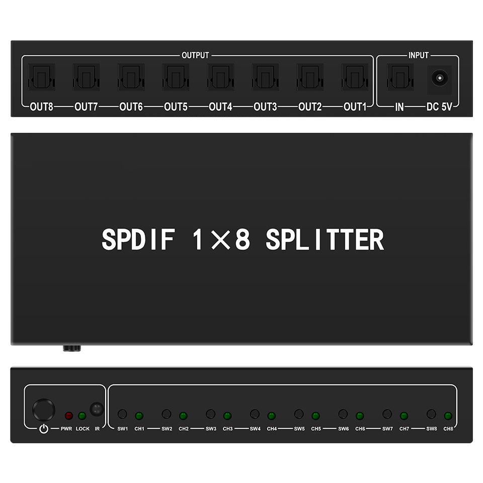 Optische Audio Splitter,1 In 8 - Home Cinema Ampli recensie en prijs