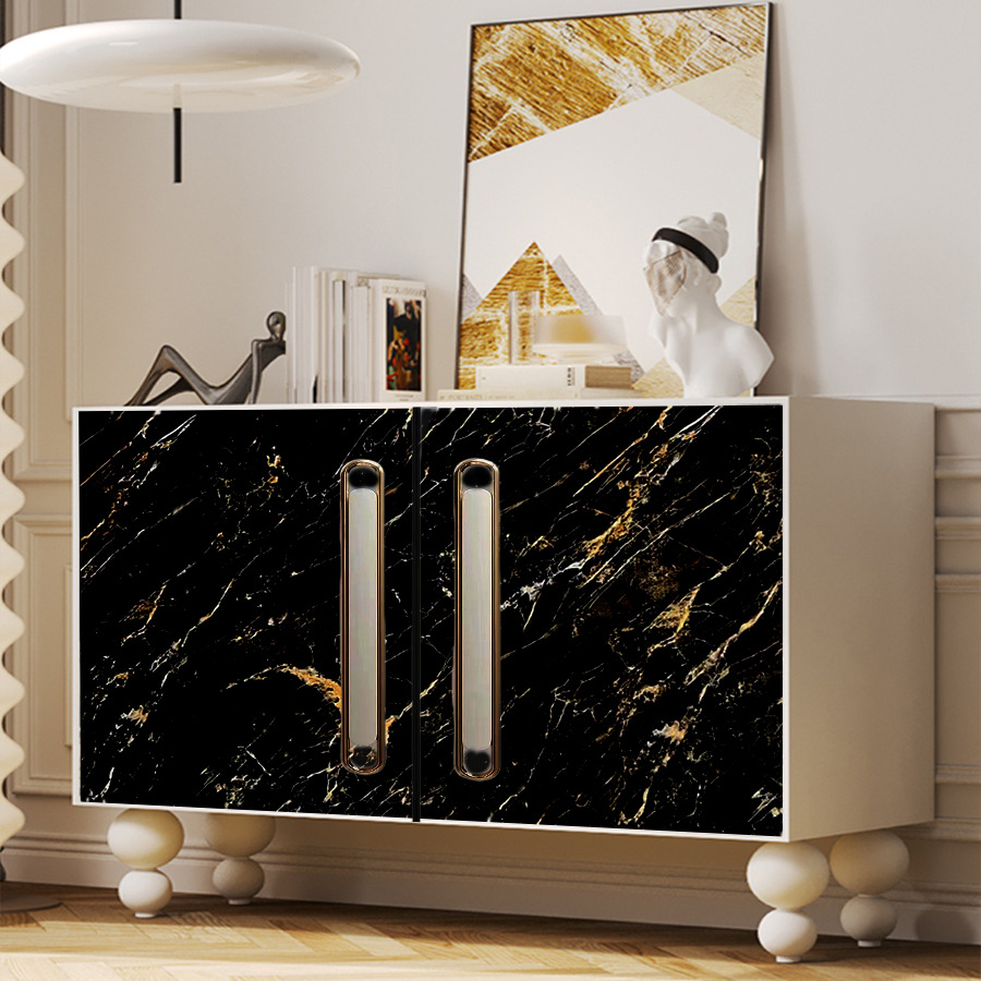 Zwart marmerpatroon goud zelfk - Home Cinema Wallpaper recensie en prijs